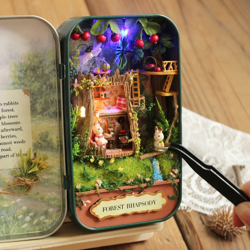 Кукольный дом Diy миниатюрный деревянный пазл кукольный домик miniaturas мебель игрушечный дом кукла для дня рождения Подарочная коробка театральный Трилогия