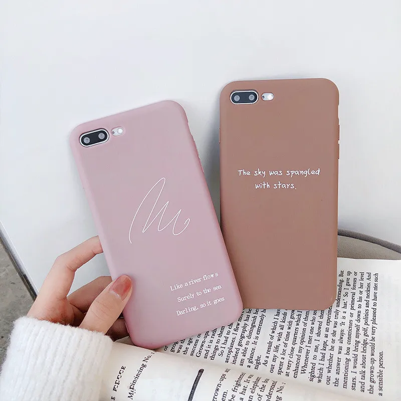 Simple letters розовая задняя крышка чехол для телефона iPhone 8 7 6 6s плюс силиконовый