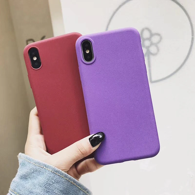 Тонкий матовый рок Песочная Текстура ТПУ чехол для iPhone 7 Plus SE 5 5S 6 S X samsung S9 S8 S7 край