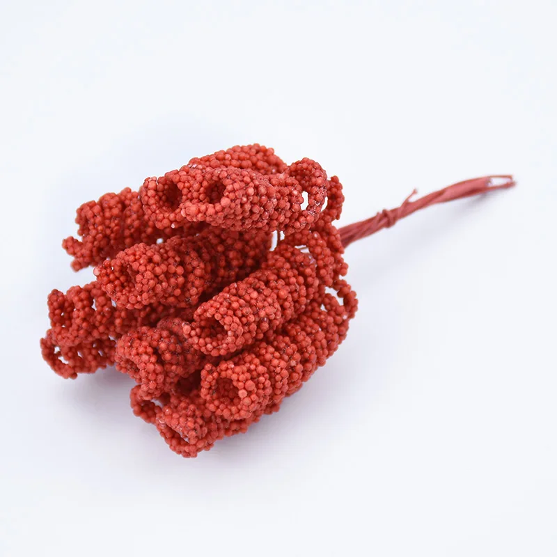 red 12 шт. искусственные растения DIY рождественские гирлянды Гипсофилы шелковые цветы для скрапбукинга поддельные вспененные весенние diy свадебный домашний декор - Цвет: red