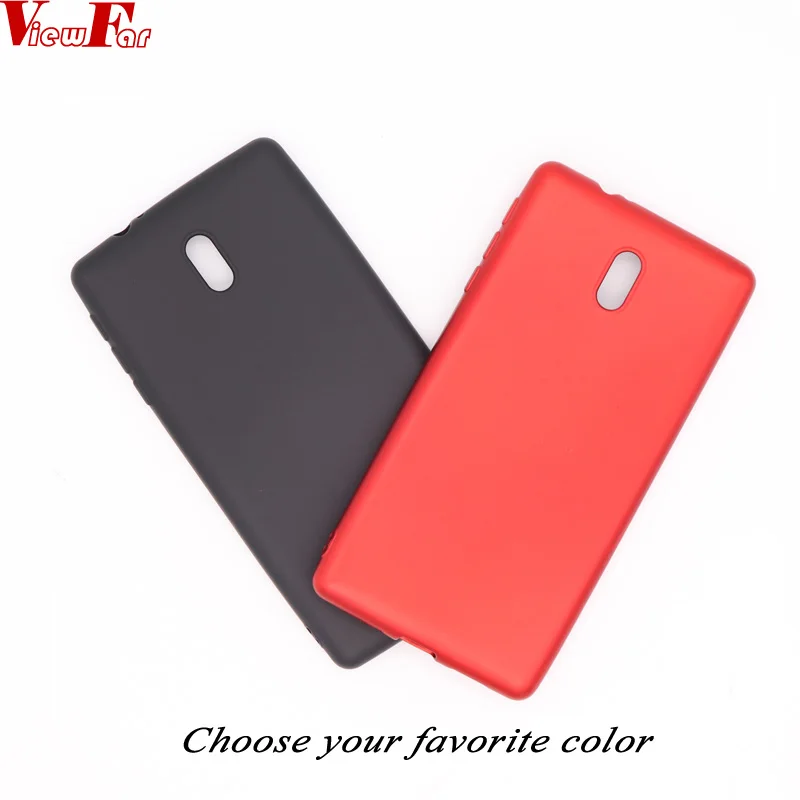 ViewFar Matte Soft Ultra-thin Back Full Case For Nokia 3 Red TPU case Protective Cover for Black covers Gel |
