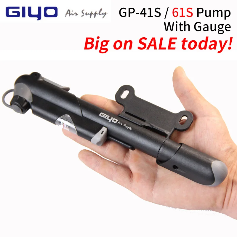 Насос велосипедный GIYO GP 41 61S барометр для горных велосипедов 100psi воздушный мини