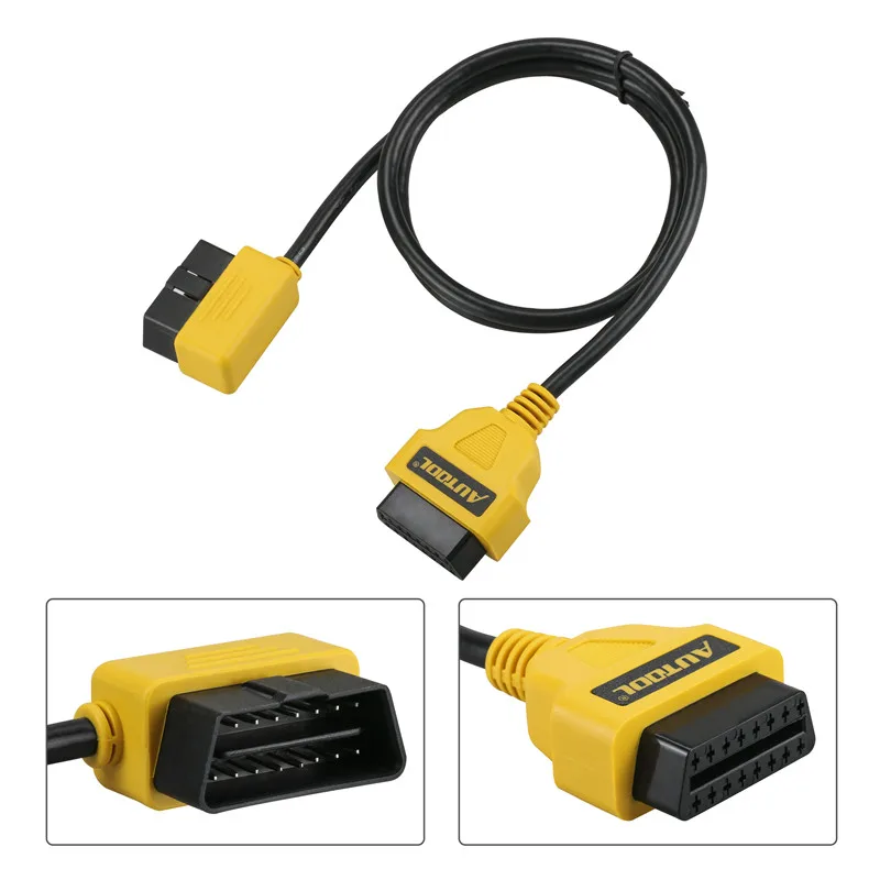 AUTOOL OBDII OBD2 Диагностический адаптер, инструмент 100 см, 16-контактный удлинитель для мужчин и женщин, адаптер, бортовой диагностический удлинитель, шнур