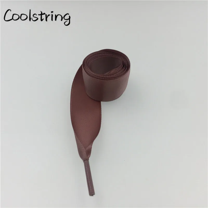 Coolstring/двухсторонние глянцевые шифоновые шнурки для обуви 70-160 см, плоские шелковые Ленточные кроссовки со шнурками шириной 2,22 см, 1 пара, Прямая поставка