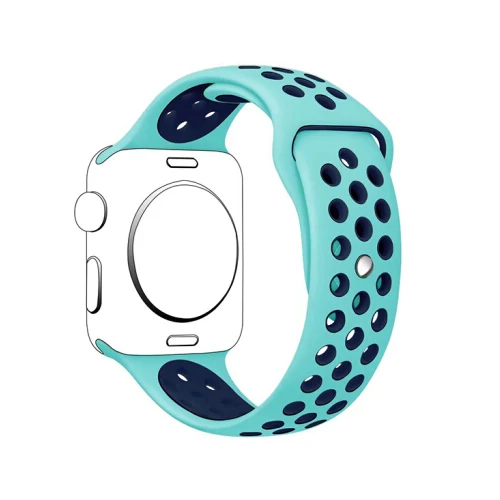 Mint green blue 3 Спортивный силиконовый ремешок для apple watch группа 4 5 44 мм 40 мм, 42 мм, 38 мм, версия наручных часов iwatch, 5/4/3/2/1 ремень браслет резиновый ремешок для часов аксессуары - Цвет ремешка: Mint green blue 3