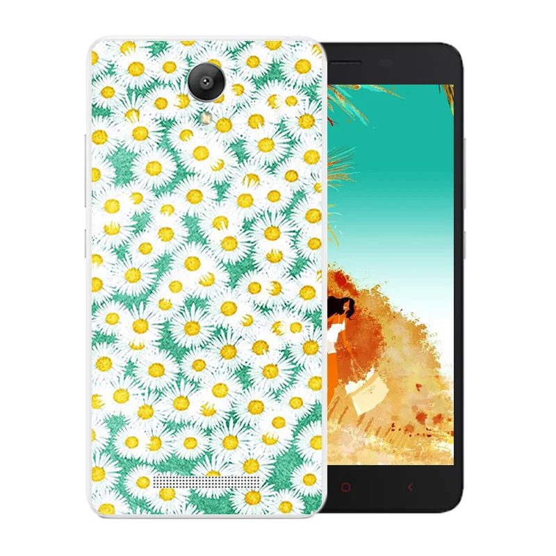 5 дюймов для Xiaomi Redmi Note 2 задняя крышка с цветком прозрачный мягкий ТПУ чехол Pro Prime