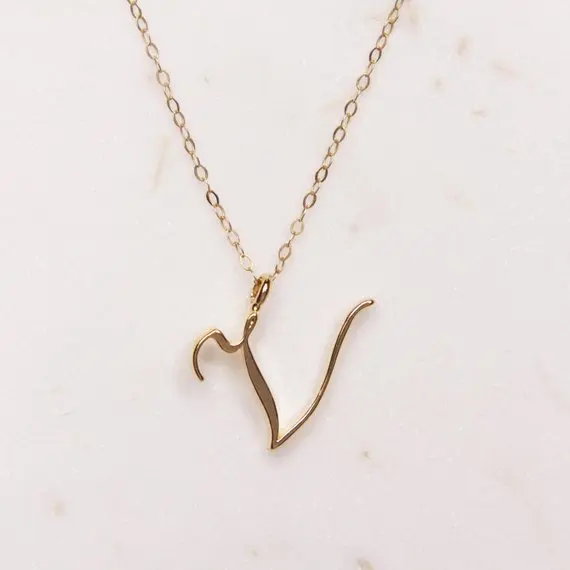 10PCS Tiny Swirl Initial Alphabet Letter Necklace All 26 English A-Z Cursive Luxury Monogram Name Letters Word Chain Necklaces | Украшения