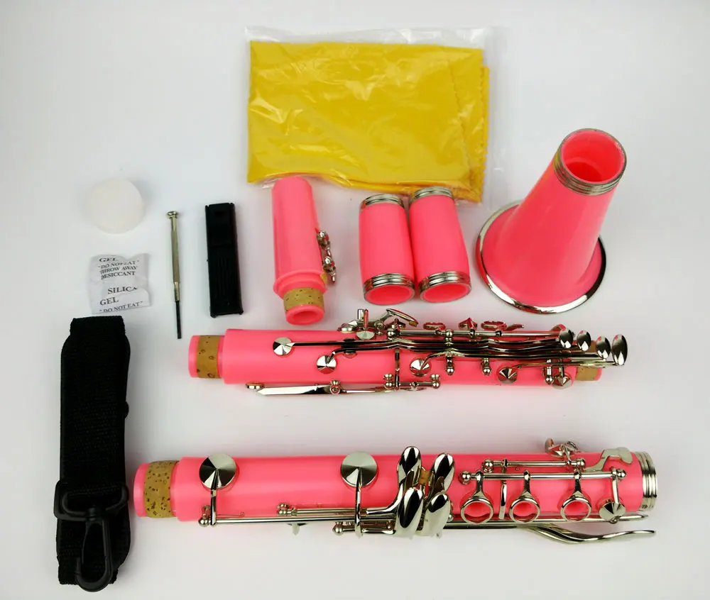 Кларнет Bb ABS розовый цвет 17 клавиш|colorful clarinet|clarinete bbbb clarinet |