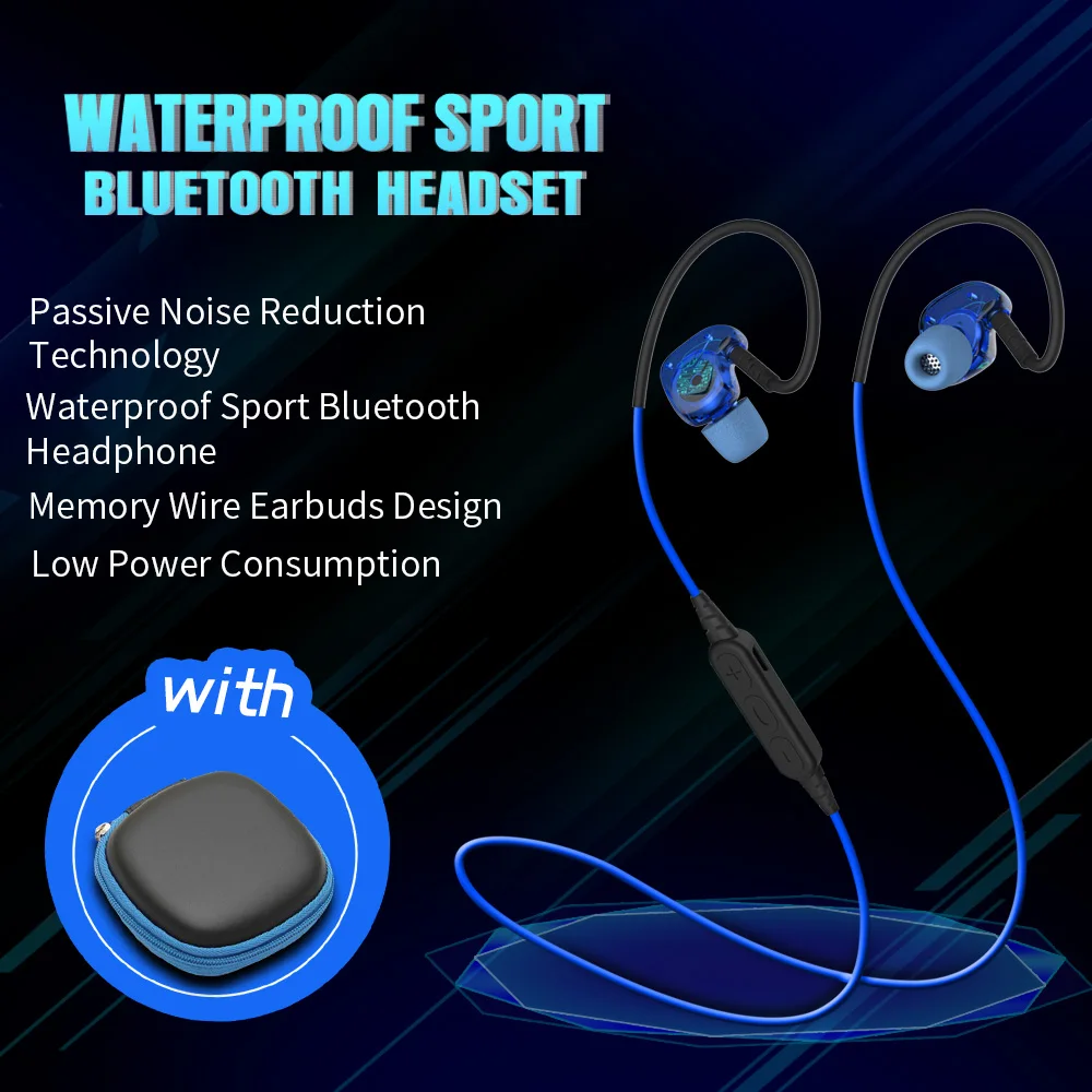 Bluetooth Наушники Спорт стерео Беспроводной наушники с микрофоном IPX5