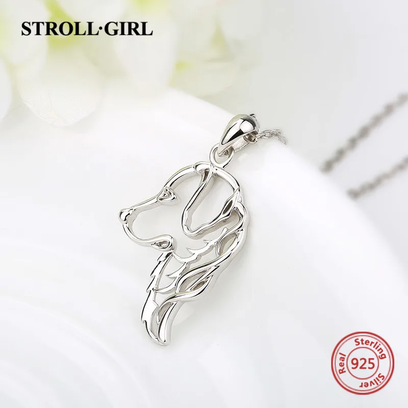 Strollgirl, Стерлинговое Серебро, 925, милые животные, собака, домашнее животное, ожерелья и подвески для женщин, модное ювелирное изделие для женщин, подарок
