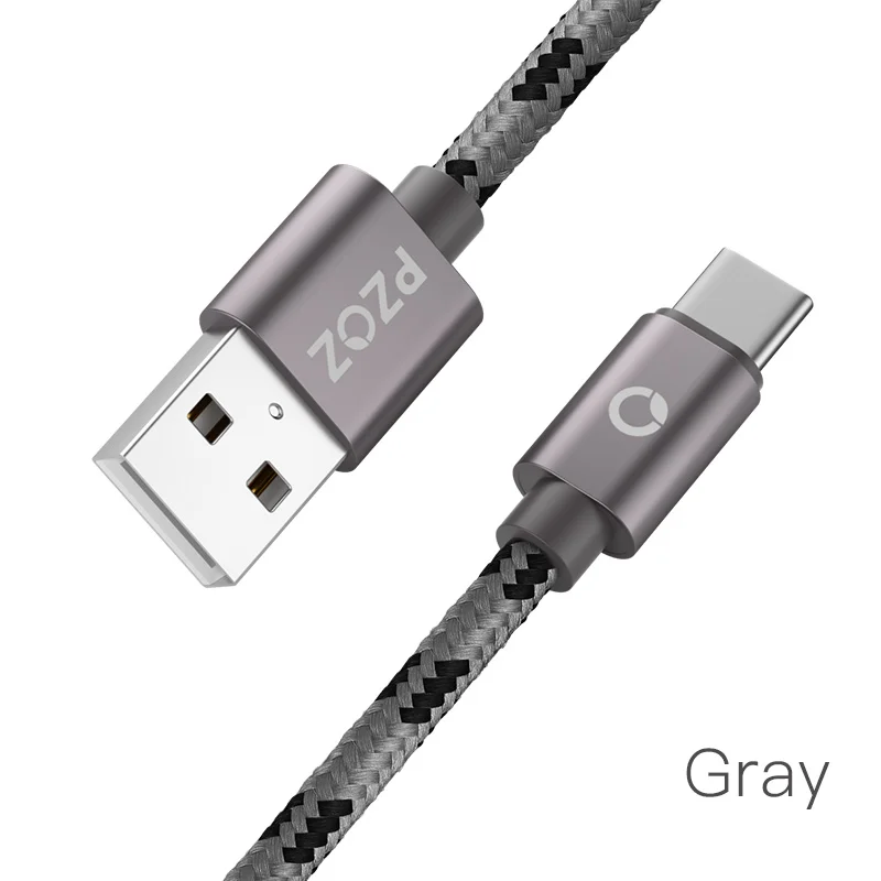 Gray 10 pieces PZOZ 10 шт./лот USB кабель type C 3,1 кабель для Xiao mi 6 mi 5 S mi x 2 A1 huawei mate 10 9 P20 Lite Pro телефонный шнур для передачи данных - Цвет: Gray 10 pieces