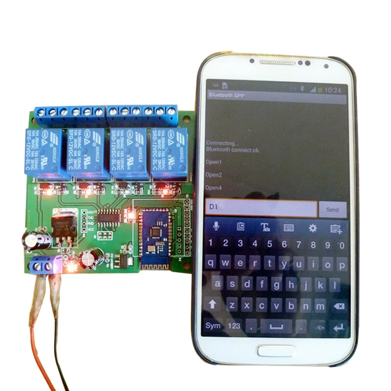 4-канальный Многофункциональный Bluetooth модуль реле 12 В для Android интеллектуального