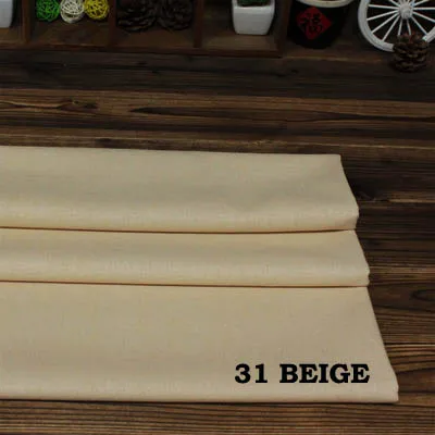 31 beige Хлопок/лен ткани фиолетовый розовый оранжевый зеленый серый хаки сплошной цвет для DIY Одежда Платье Брюки подушки ручной работы Текстиль - Цвет: 31 beige