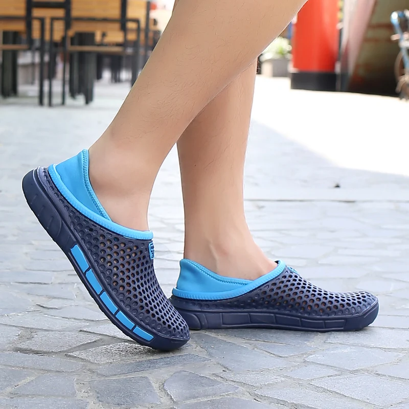 Summer Men Sandals Fashion Hollow Out Breathable Outdoor Beach Flip Flops EVA Massage Slippers Garden Shoes | Обувь