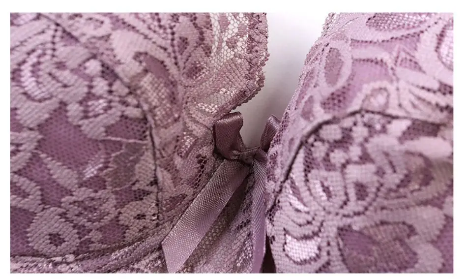 Ladies Sexy Underwear 3/4 Cup Padded Lace Sheer Bra Large Cup B C D Underwear Women Big Size Bra lingerie for Women