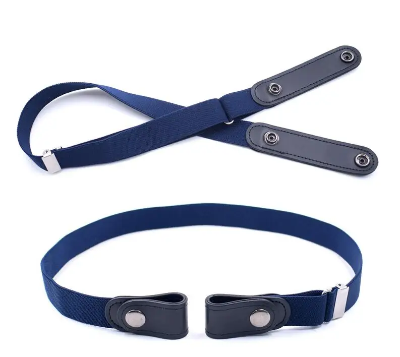 Dark blue Детский Эластичный пояс с пряжкой г. Для мужчин/wo, Мужские поясные ремни для детей ясельного возраста, регулируемые ремни для мальчиков и девочек, Джинсовый пояс - Цвет: Dark blue