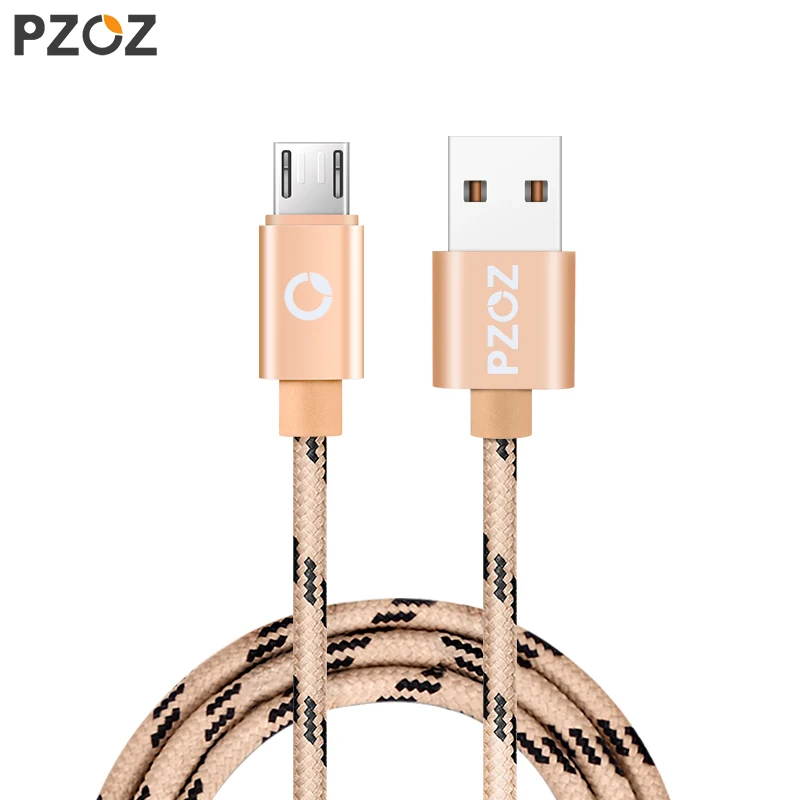 PZOZ Micro Usb кабель для быстрой зарядки для samsung Galaxy Xiaomi Android мобильных телефонов Зарядное устройство Microusb шнур провод короткий адаптер 2a - Цвет: GOLD