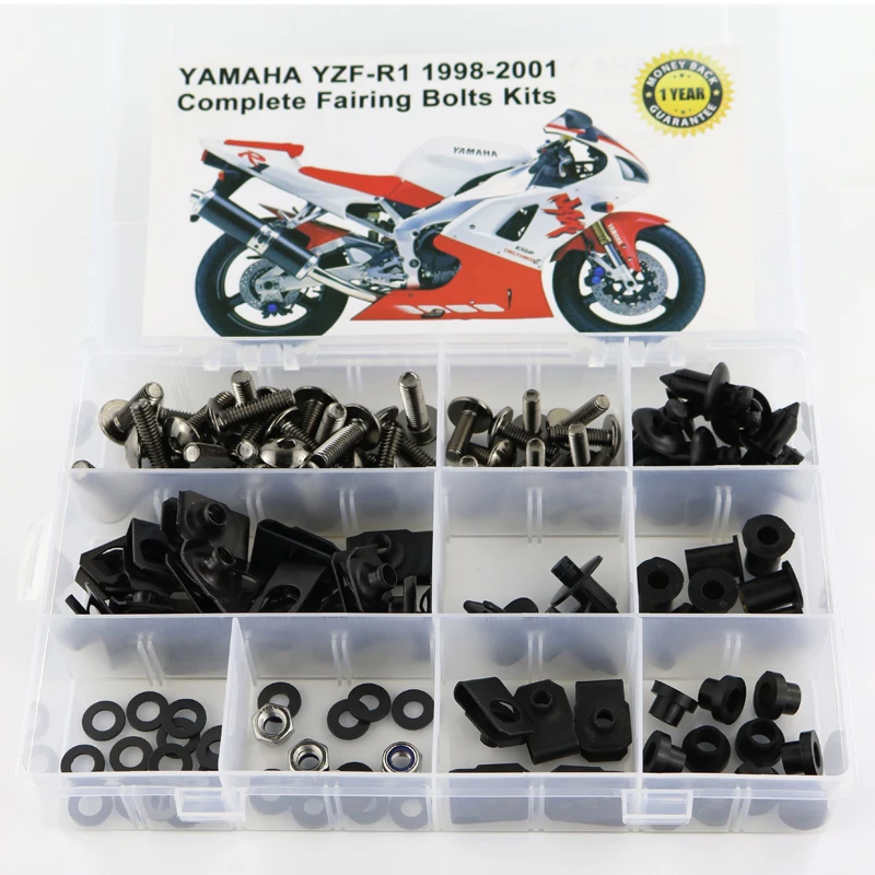 Titanium Для Yamaha R1 YZF-R1 1998 1999 2000 2001 мотоциклетные полный обтекатель Болты Комплект зажимы шурупы OEM Сталь - Цвет: Titanium