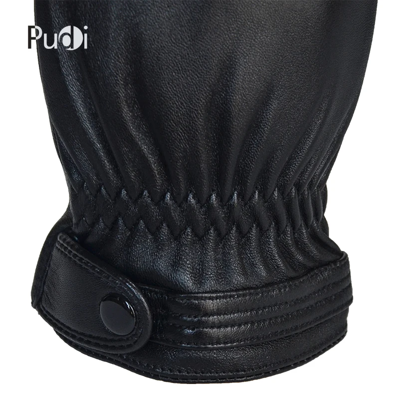 Pudi GL861 Man Genuine Leather Real Fur Glove 2018 Winter New High Quality One Mans' Gloves Black Color | Аксессуары для