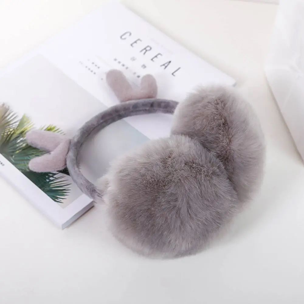 Для женщин зимние Наушники earwarmers принт рождественского оленя и рога лося мочки уха теплые меховые оголовье наушников Аксессуары для одежды грелки уха