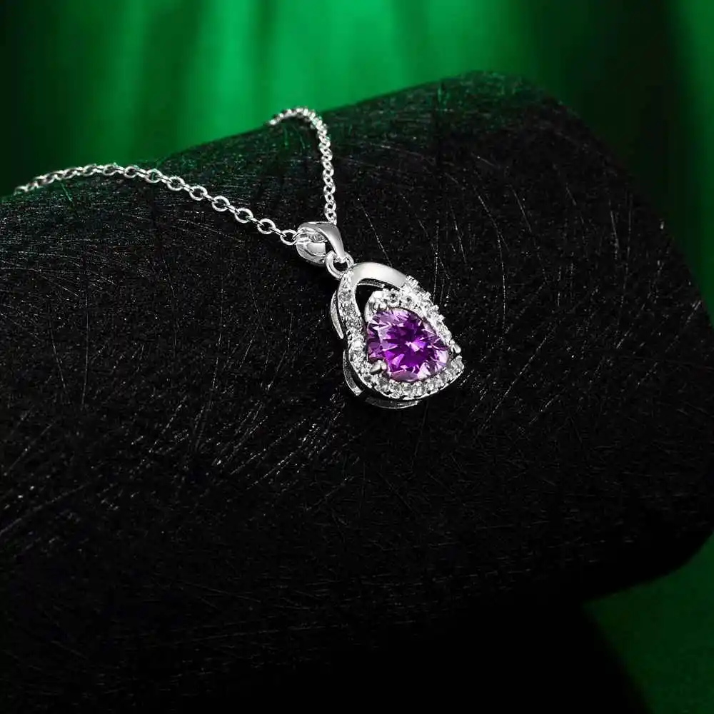 Горячая продажа интернет магазины Индии посеребренное ожерелье кристалл сердце