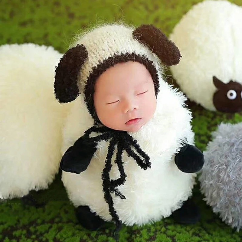 

Adorable Sheep Baby Photography Clothes Outfits Hat Fleece Sleeping Bag 2pcs Set Bebe Boy Girl Photo Shoot Outfits Soft Warm