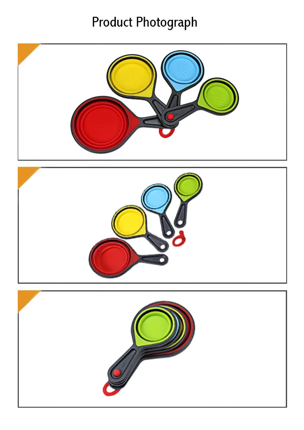 4 шт./компл. экологичный складной силиконовый Измерительный набор инструменты шт