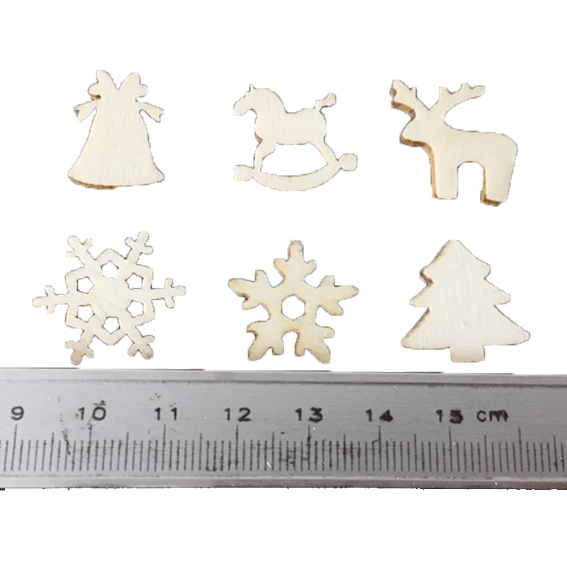 100 шт. деревянные рождественские украшения для дерева подвесные дома Navidad 2018