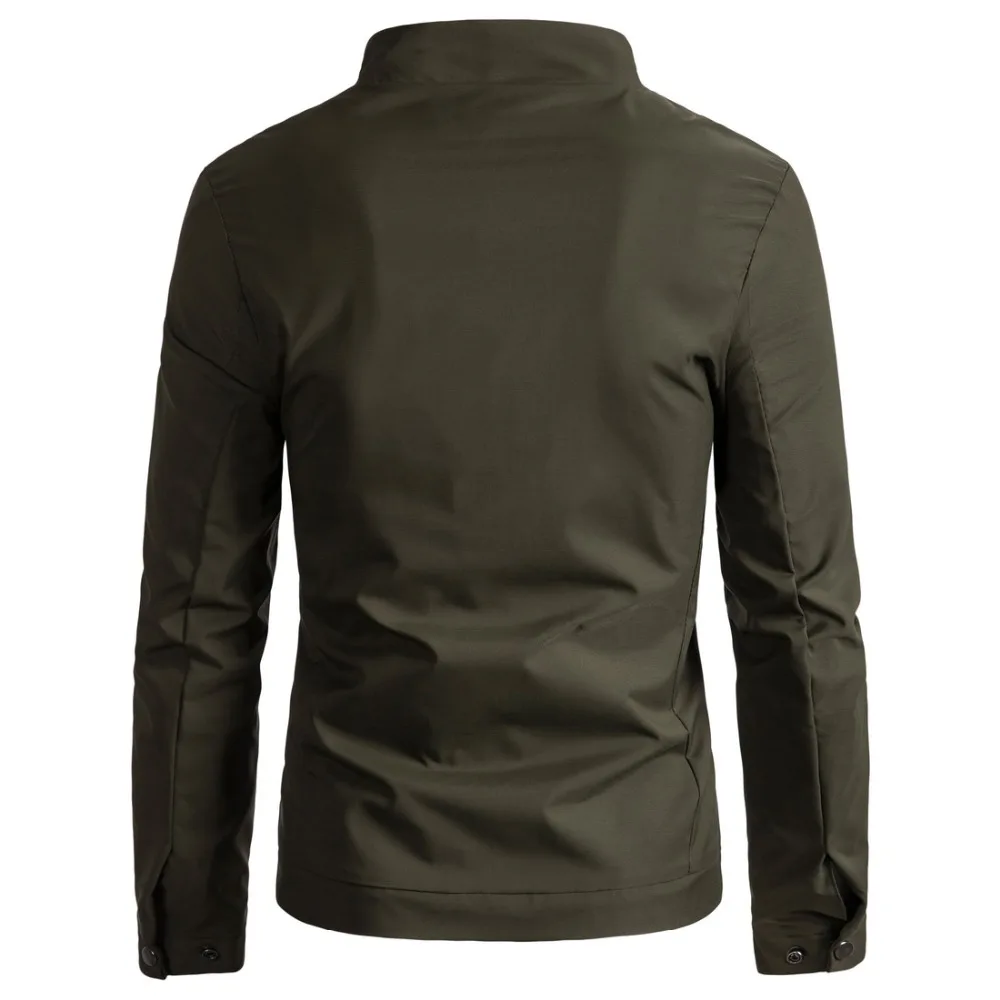 

2019 Spring and Autumn Men's British Fit Solid Color Stand Collar Straight Sleeve Jacket