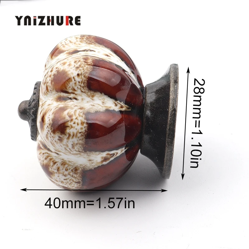 1 шт. дверные ручки в виде тыквы керамические комод ручка ящика/ручки шкафа