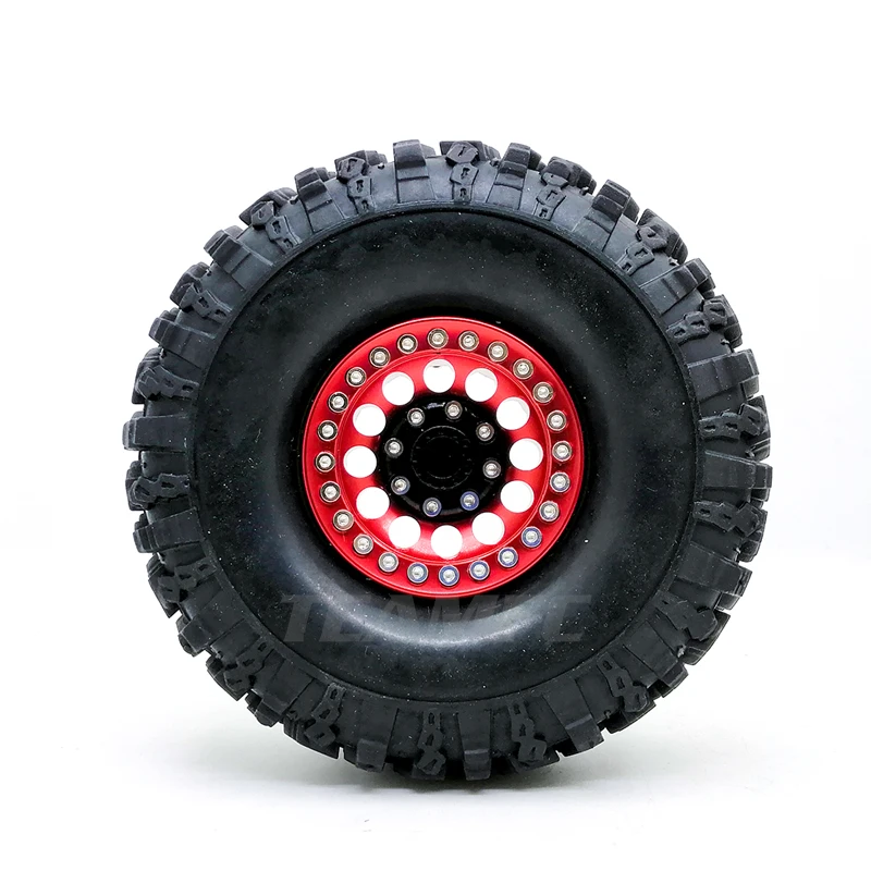 4 шт. металлический красный Beadlock 1,9 ''обод колеса и 108 мм/120 мм шины для 1/10 RC Рок Гусеничный осевой SCX10 90046 D90 D110 S319