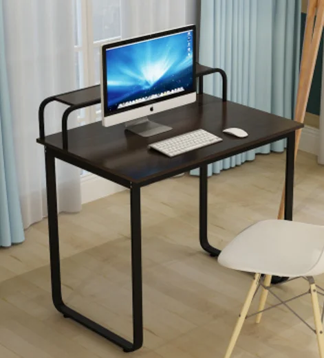 W 90cm black desk LK633 настольный компьютерный стол студенческий обучающий стол креативный МДФ+ металлический стол для ноутбука офисная мебель 4 слоя полка для хранения - Цвет: W 90cm black desk