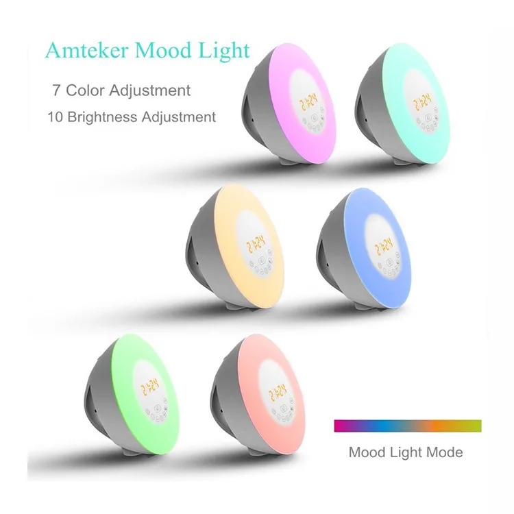 Восход будильник проснуться яркая моделирование цифровой звуки природы FM радио