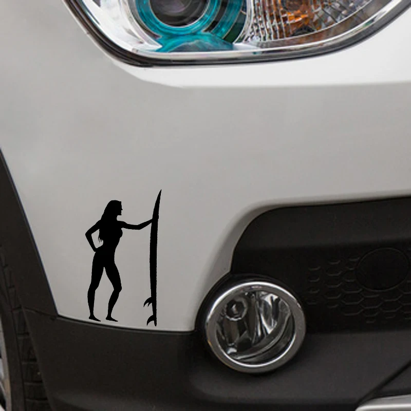 

QYPF 9.3*15.7CM Fashion Surfing Decor Car Sticker Vinyl Accessories Silhouette Graphic C16-0699