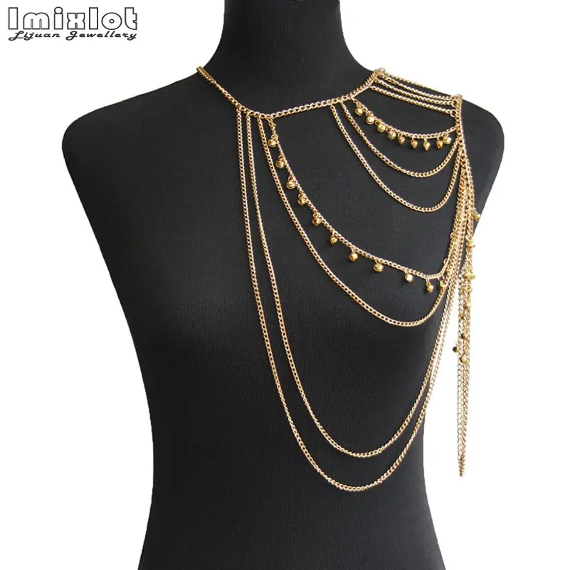 Женская цепочка для тела Ювелирное Украшение золотого цвета с маленькими