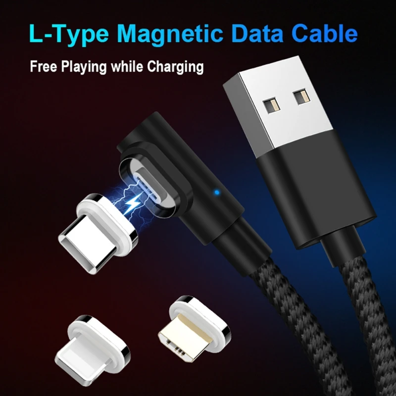 Магнитный прямоугольный адаптер для быстрой зарядки iPhone Lightning Android разъем типа C