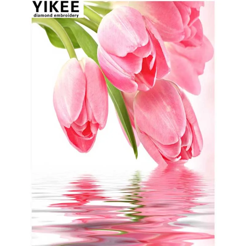 YIKEE K40 картина сделай сам искусственная вышивка тюльпан 5d алмазная живопись