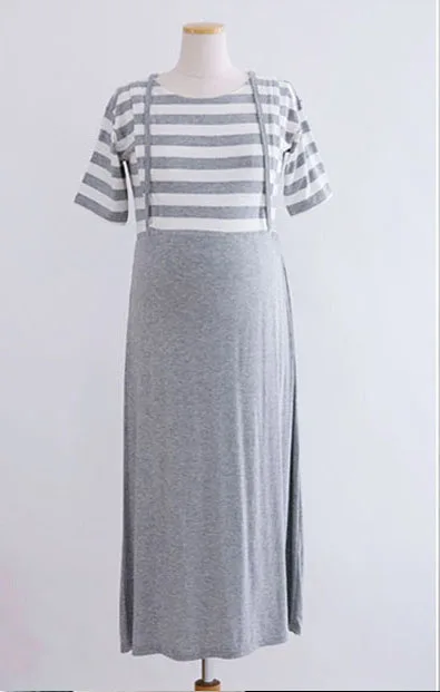 

2017 Promotion New Plus Size Women Long Stripe Dresses Maternity Nursing For Pregnant Ladies Women's Clothing Mother Clothes