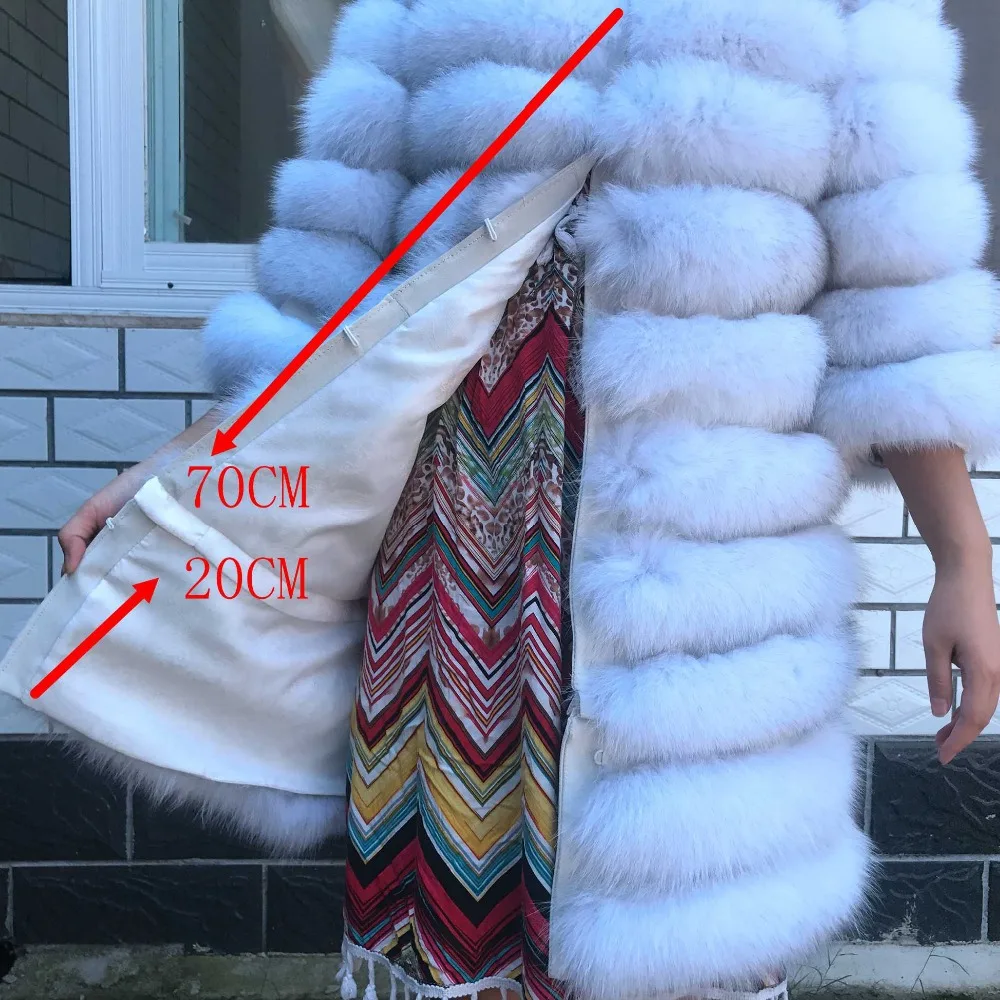 Пальто с длинным рукавом из 100% натурального Лисьего меха|Шубы и дубленки| |