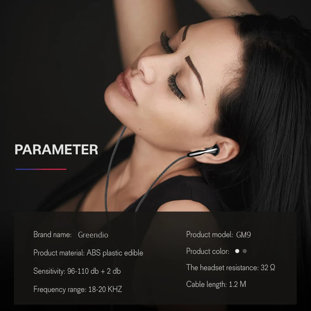 Наушники вкладыши Greendio с шумоподавлением Hi Fi стерео наушники объемным звуком