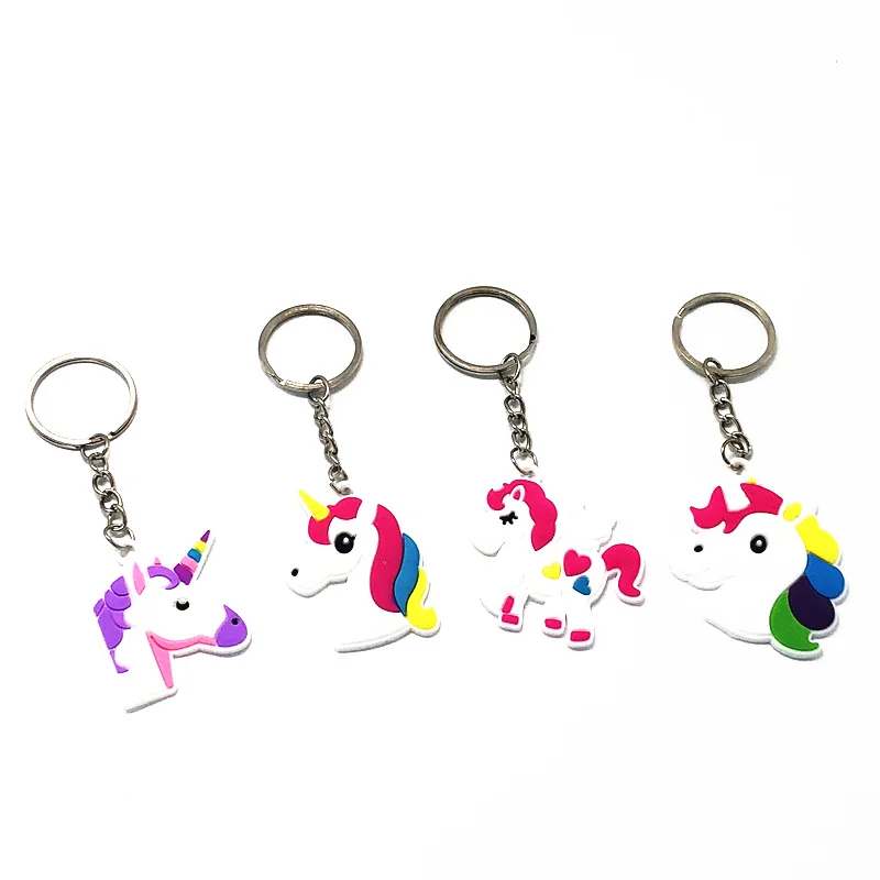 10 шт./компл. милый мультяшный брелок с единорогом из ПВХ для ключей Моя маленькая