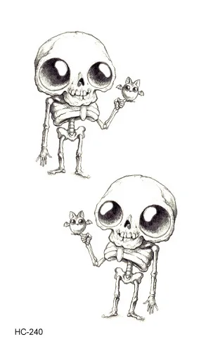 Тату наклейки на Хэллоуин черные модные мужские и женские водонепроницаемые