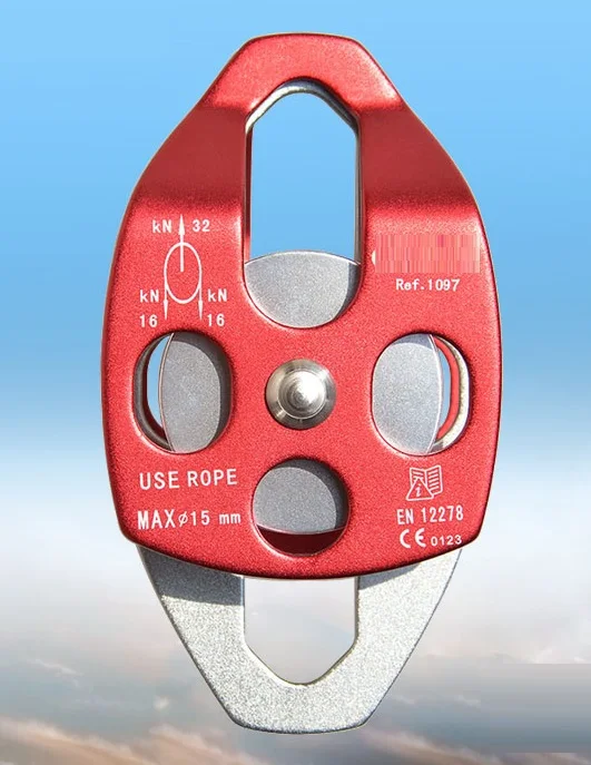 1007-0003-04 2500KG-3200KG двойной шкив блок укрепленный шкив для наружная Скалолазание Веревка ледяной ремень для скалолазания такелажа оборудования - Цвет: 1007-0003-04