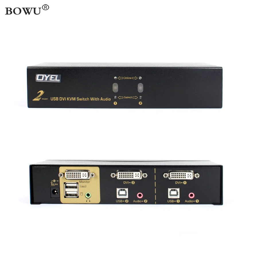 Переключатель KVM 2 порта с аудио автоматический переключатель Hotkey USB мышь и