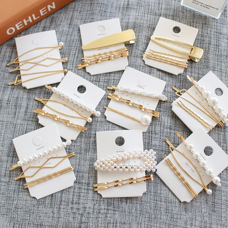 Vanmos 3 шт./компл. Для женщин жемчуг металлический зажим для волос девочек заколки