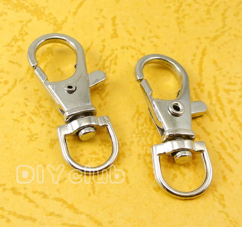 30 шт.-застежки-карабины, серебряные застежки-карабины под старину, крючки для шнурков 34x13 мм