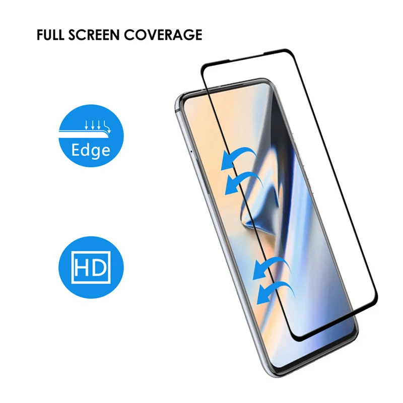 Изогнутое закаленное стекло с полным покрытием для Oneplus 7 Pro 2 шт. защита экрана