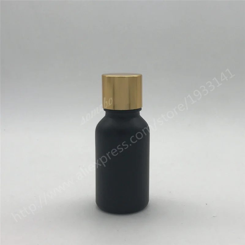 Бесплатная доставка 15 мл матовая черная пустая стеклянная бутылка с редуктором