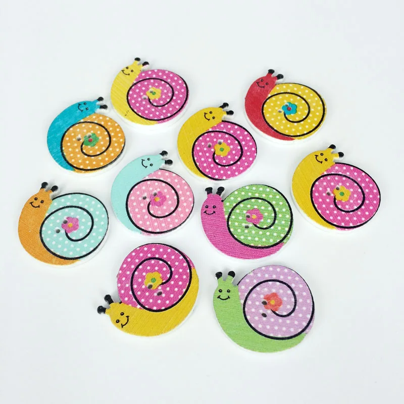 50 шт Улитка модные Необычные объемные смешанные деревянные пуговицы аксессуары