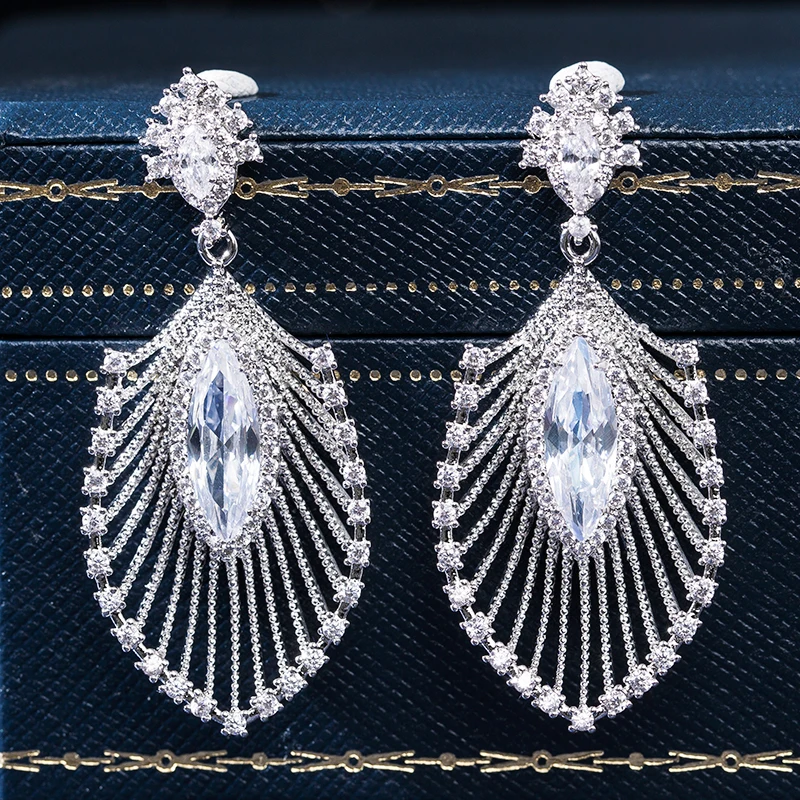 Huitan Classic свадебные серьги с круглым блестящим кубическим цирконием, женские модные ювелирные изделия, лучший подарок на День святого Валентина для влюбленных